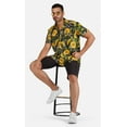 thumbnail image 6 of Stylore Mens Hawaiian Shirt Short-Sleeve Funky Summer Sunflower Black Small, 6 of 7