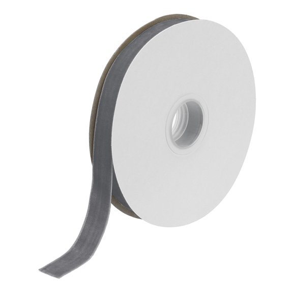 Velvet Ribbon Single Face Spool Silky Velvet Fabric for Bouquets DIY Crafts Gift Wrapping Wedding Party Grey_5/8 Inch x 10 Yard