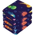 thumbnail image 4 of Coolnut Jellyfish Washcloths 4 Pack, Highly Absorbent Soft Cotton Fingertip Towels for Bathroom, Kitchen, Gym, Spa, Home Decor, 12 x 12 Inch Washcloth Gift, 4 of 7