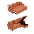 thumbnail image 2 of 80"Convertible Sectional Sofa, 3 Seat L-Shaped Couch with Storage Ottoman and Pull Out Couch,Modern Corduroy Couch Reversible Sleeper Sofa for Living Room Apartment Small Space, 2 of 7