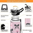 thumbnail image 4 of 32oz Transparent Sports Water Bottle with Straw for Kids Adults Outdoor School Gym Fitness Black Bows, 4 of 7