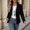 (New8)Black, variant on Open Front Cropped Blazer Coat Women Long Sleeve Draped Collar Jacket Casual Office Outer Garment Versatile Top for Business