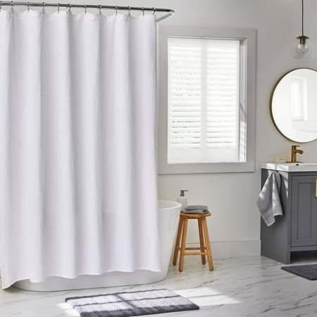 Better Homes & Gardens Gauze Shower Curtain Arctic White, 100% BCI Cotton, 72"W x 72"L, 1 Piece