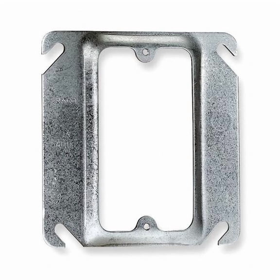 Raco Mud Ring, 1 Gang, Galvanized Zinc, Square Box Type 771