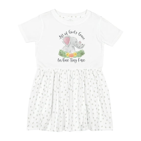 Inktastic All of God's Grace in One Tiny Face Girls Toddler Dress