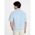 thumbnail image 4 of No Boundaries Denim Boxy Fit Shirt with Short Sleeves, Men's XS-4XLT, 4 of 6