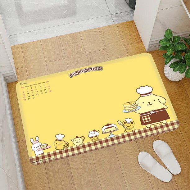 Alfombra de purpurina con pompón para cocina, Felpudo de bienvenida para entrada, sala de estar, baño, oración de pies, suelo de puerta de baño Fivean unisex