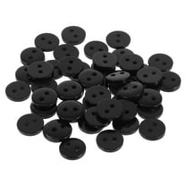 Milisten 50Pcs Black Round Buttons for Sewing and Crafts Resin Material with Sturdy Two-Hole Design