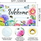 thumbnail image 2 of Bandera de bienvenida de primavera y verano de 3 x 5 pies con diseño de flores, mariposas y abejas para jardín, casa, temporada, poliéster con doble costura y 4 ojales de latón para decoración de, 2 of 5