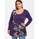 thumbnail image 2 of Botón floral del tamaño extra grande adornado camiseta Rosegal Sudaderas y sudaderas con capucha, 2 of 5