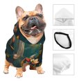 thumbnail image 3 of Fotbe Koi Pond Lilies Sudadera con Estampado para Perros Pequeños – Suéter con Capucha para Mascotas, Tela Suave de Forro Polar con Bolsillo-Small, 3 of 7