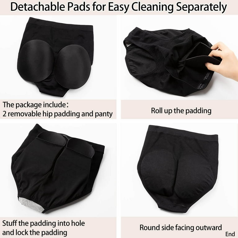 MISS MOLY Women Lace Padded Seamless Butt Lifter Hip Enhancer Shaper  Panties Underwear