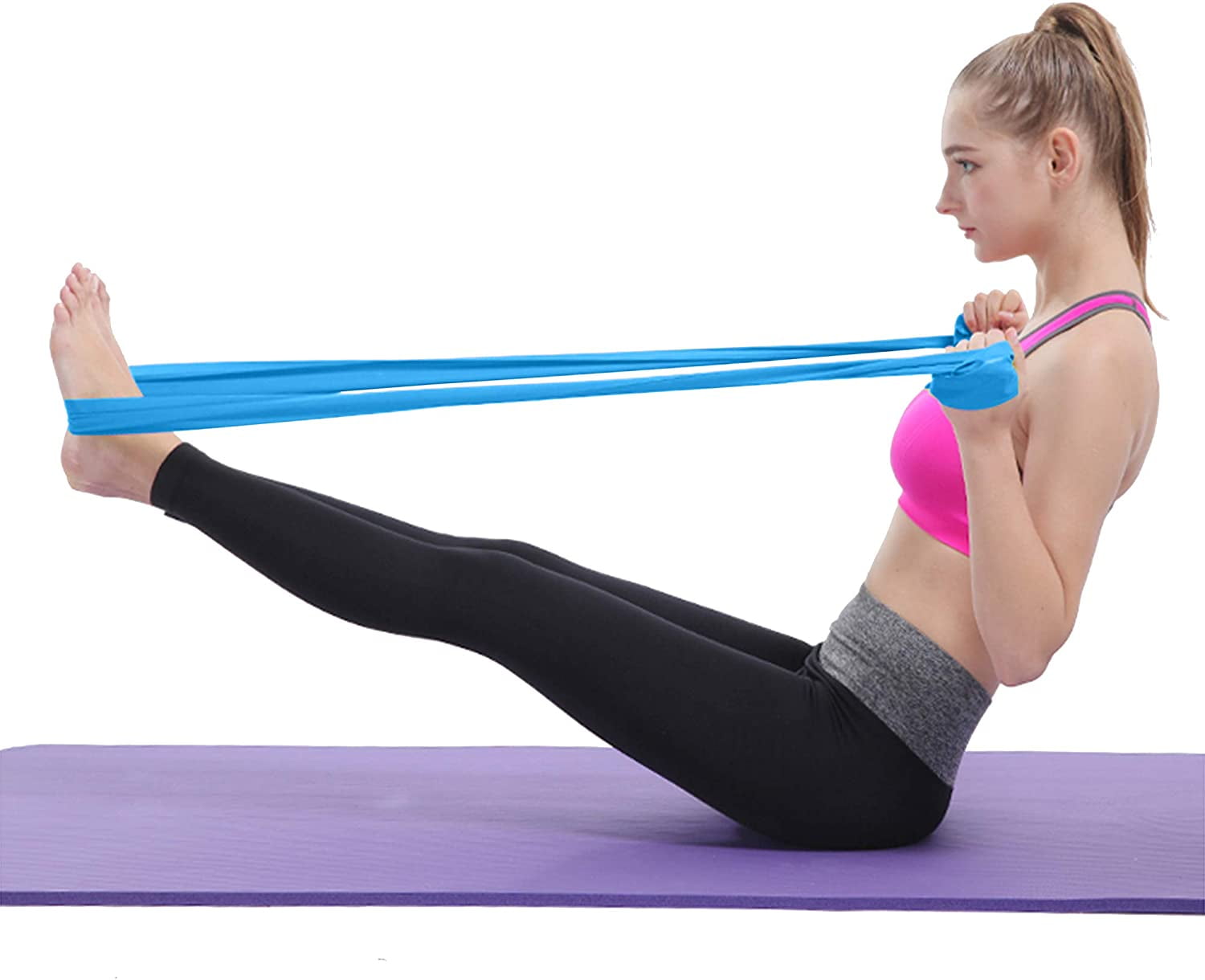 1X 1.5m Yoga Pilates Elastic Stretch Resistance Loop Band Exercise Fitness Belt 