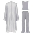 thumbnail image 6 of Alvivi Chiffon Mother of The Bride Pant Suits for Women 3Pcs Wedding Formal Outfit Set Evening Gown Gray S, 6 of 7