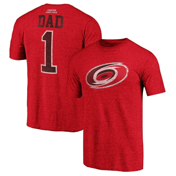Men's Red Carolina Hurricanes Greatest Dad Tri-Blend T-Shirt