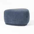thumbnail image 2 of Reno Kini 26 Inch Ottoman, River Rock Shape, Blue Polyester, Wood Frame, 2 of 5
