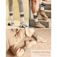 thumbnail image 2 of CoCoMangos Striped Crew Socks for Women, Cotton Retro Novelty Tube Socks Athletic Casual Fun Sock 4 Pairs, Size 5-10, 2 of 7