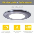 thumbnail image 2 of armacost lighting 224411 round flat panel fixture soft white 3000k wafer thin led puck light, fully dimmable with standard dimmers and surface mount installation, 3-3/4", bright white (4000k), 2 of 6
