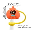 thumbnail image 4 of Aoznliie Straw Toppers, 10Pcs Silicone Straw Covers with Cute Pumpkin Skull Ghost Designs,Reusable Drink Straw Accessories for Halloween Party,4x2x2in, 4 of 9
