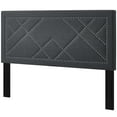 thumbnail image 3 of Contemporary Modern Urban Designer Bedroom King Size Headboard, Rivet Nail, Fabric, Grey Gray, 3 of 5