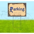 thumbnail image 1 of Medieval Fair Parking Blue Scroll (18" X 24") Yard Sign, Includes Metal Step Stake, 1 of 6