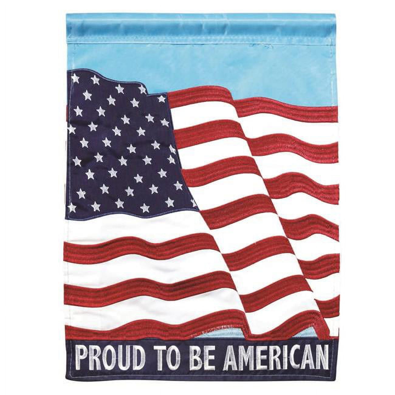 Magnolia Gardens 1244 13 x 18 in. Double Applique Proud to Be American Garden Flag