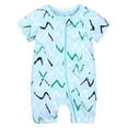 thumbnail image 1 of Clothes Set for Baby Boy Items Summer Baby Short Sleeved Baby Baby Print Double Zipper Men's Baby Crawl Suit Bodysuit, 1 of 3