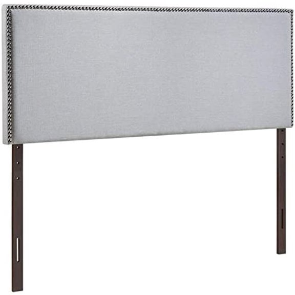 Hawthorne Collection Upholstered Full Panel Headboard in Sky Gray