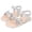 Silver, variant on REDARER Girls Flat Sandals Rainbow Glitter Heart Decor Adjustable Ankle Strap Cushioned Sole Summer Beach Casual Princess Party Walking Shoes,4-4.5 Years