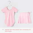 thumbnail image 6 of Stelle Ballet Short Sleeve Leotard with Separate Adjustable Tie Skirt Tights Dance Dress Outfit for Girls,Ballet Pink,8 Years, 6 of 7