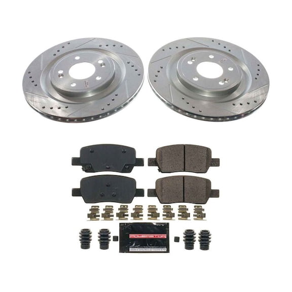 Rear Brake Pad and Rotor Kit - Compatible with 2021 - 2023 Kia Sorento - Power Stop