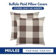thumbnail image 6 of Pack of 2 Classic Farmhouse Buffalo Check Plaids Polyester Linen Soft Soild Decorative Square Throw Pillow Covers Home Decor Outdoor Cushion Case for Sofa Bedroom 18 x 18 Inch, Brown and White, 6 of 6