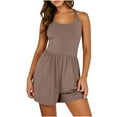 thumbnail image 1 of Dealovy Workout Rompers for Women SleevelessSlim Fitted Onesie Running Tennis Jumpsuits Activewear, 1 of 7