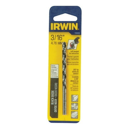 UPC: 0038548996325 | Irwin 3/16 in. Dia. x 5-7/8 L High Speed Steel Left Hand Drill Bit 1 pc. – Case Of: 1; Each Pack Qty: 1