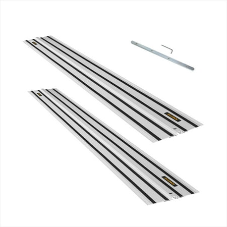 UPC: 0843441110620 | POWERTEC 71691 110 inch Guide Rail Joining Set Compatible with DeWalt Track Saws | Includes (2) Aluminum Extruded Guided Rails and (1) Guide Rail Connector for Woodworking Projects