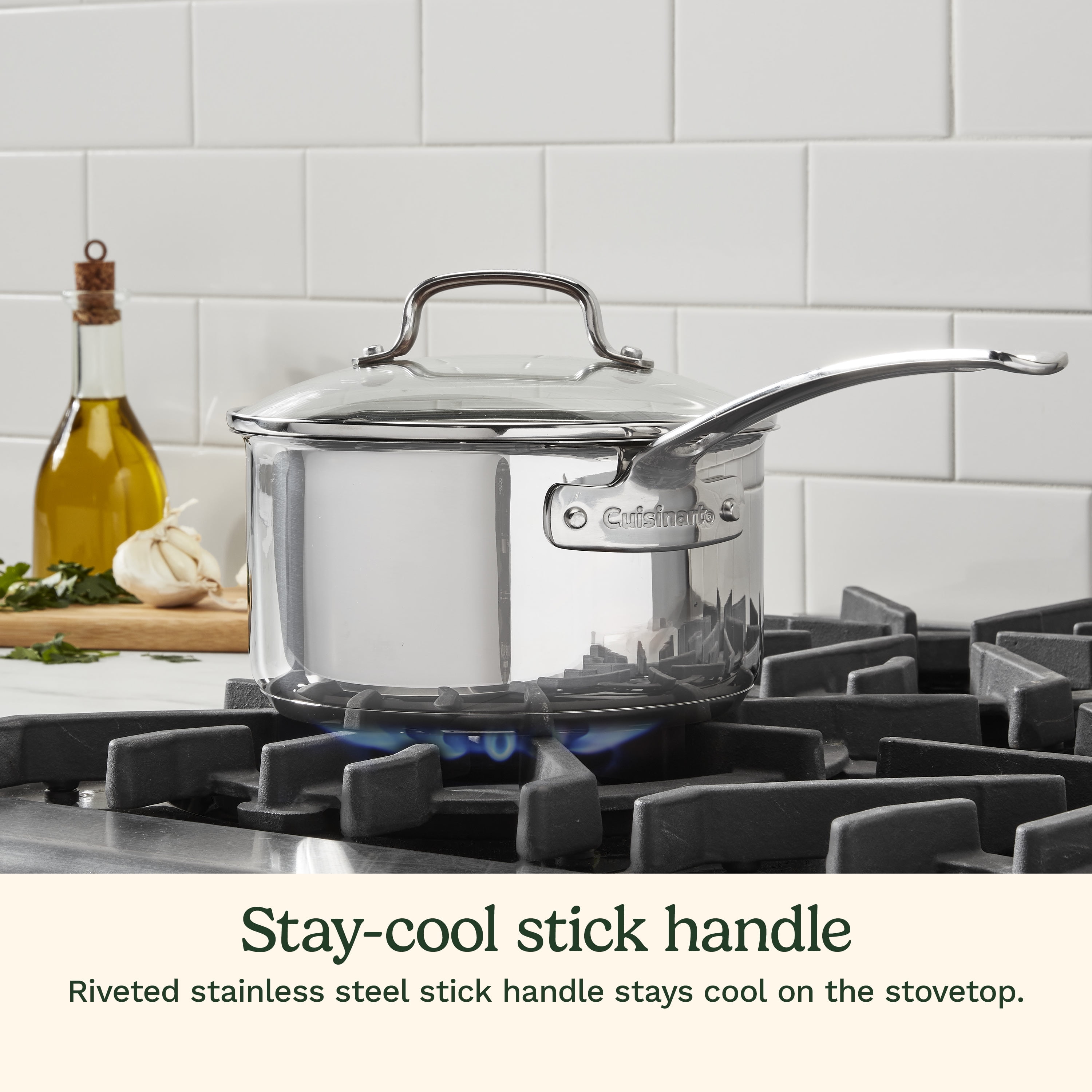 Cuisinart Advantage Pro Series 2.5 Qt Stainless Steel Saucepan with Tempered Glass Lid