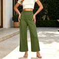 thumbnail image 5 of Lmueinov Wide Leg for Women High Waisted Elastic Waist Casual Trousers Wide Waistband Trendy Solid Color Loose Fit Flowy Summer Lounge Pants, 5 of 5