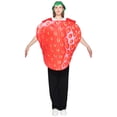 thumbnail image 6 of Adult Strawberry Costume Tunic with Matching Leaf Hat, Halloween Cosplay Costume Funny Fruit Cosplay Outfit for Themed Parties, Stage Performance and All Holiday Events, 6 of 6