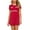 #1-Red, variant on Women Loose Baggy Sleepwear Cotton Nightgowns Nightdress Shirt -Ladies Summer Short Sleeve Pajamas Sleepshirt Print Night Shirt