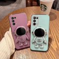 thumbnail image 7 of Galaxy Note 20 Ultra Case Cute Plating 3D Astronaut Hidden Kickstand Holder Case Soft TPU Bumper Shockproof Protective Cover Phone Case for Samsung Galaxy Note 20 Ultra 6.9"-Pink, 7 of 7