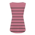 thumbnail image 5 of CYRBOKO Tank Tops for Women, Striped Crew Neck Plus-size Summer Sleeveless Shirts Pink Size 5XL, 5 of 6