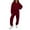 41#Wine, variant on Womens Fleece 2 Piece Outfits Sweatsuit Half Zip Pullover Sweatshirt Joggers Pants Tracksuit Set Dark Gray L