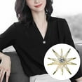 thumbnail image 2 of serony Christmas Brooch Rhinestone Breast Pin Party Banquet Simple Design Chest Badge Holiday Festival Decoration Prop Gold, 2 of 9