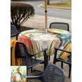 thumbnail image 4 of Easter Bunny Eggs Outdoor Tablecloth - 54x54 Inch Square Dining Table Cover, Spring Tulip Flowers Leaves Rustic Green Waterproof Outdoor Table Cloth with Umbrella Hole & Zipper for Picnic/Patio/Party, 4 of 7