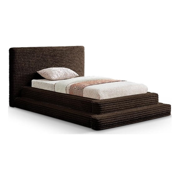 Meridian Furniture Drew Brown Corduroy Twin Bed