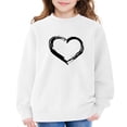 thumbnail image 6 of Mercatoo Girls' Sweatshirts Heart Graphic Oversized Crewneck Long Sleeve Casual Comfy School Aesthetic Outfits Kid Fall Winter Clothes, 6 of 7