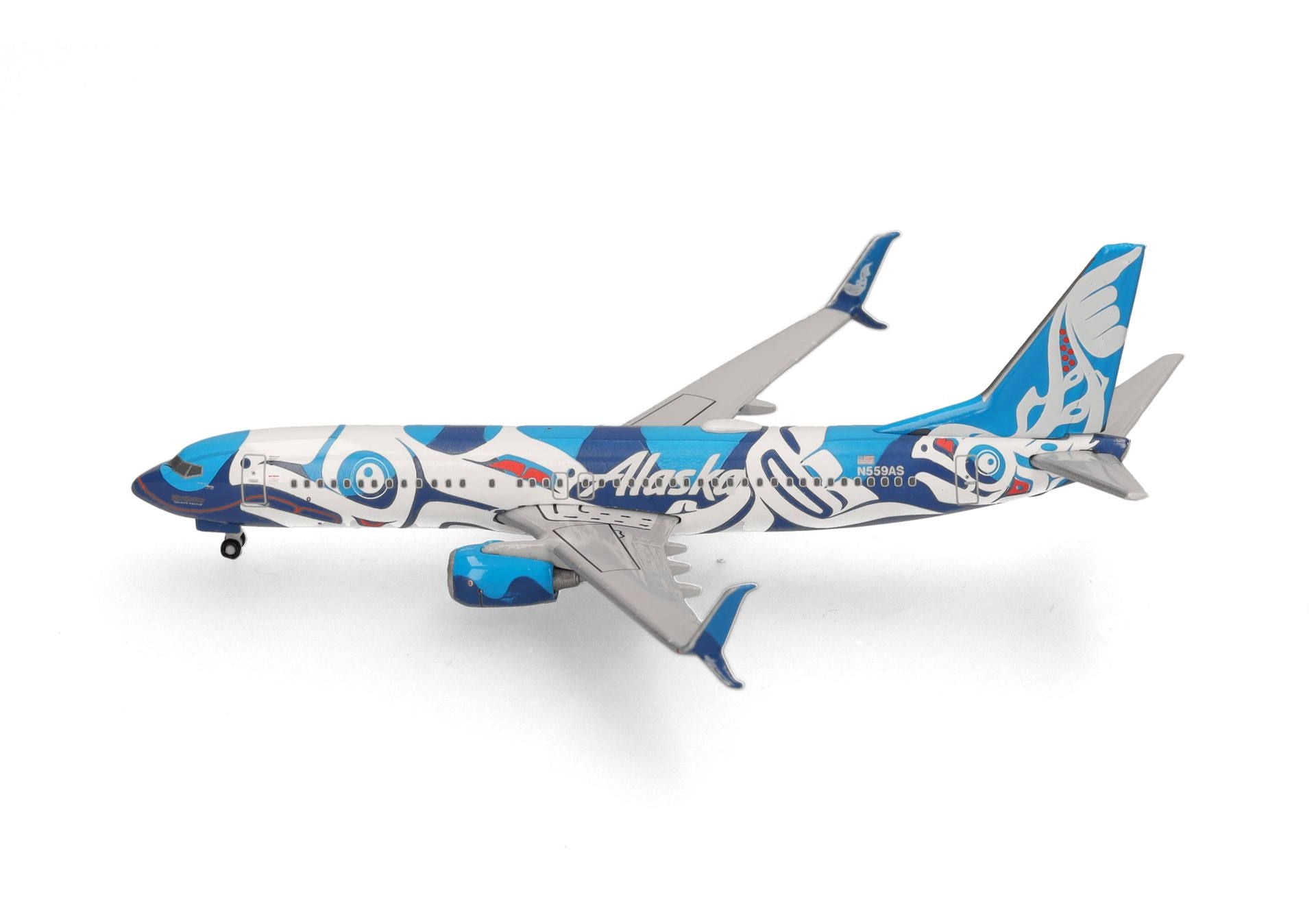 Boeing 737-800 Commercial Aircraft "Alaska Airlines" (N559AS) Blue and White 1/500 Diecast Model Airplane by Herpa
