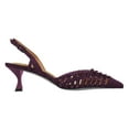 thumbnail image 2 of XYD Women Chic Rhinestone Woven Slingback Pumps Strappy Pointed Toe Kitten Heels Prom Party Formal Sandal Shoes Size 7 Purple, 2 of 4