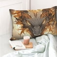 thumbnail image 4 of Fotbe Golden Horned White Dragon Funda de Almohada Decorativa Estilo Occidental, Lujo en Algodón, Fundas para Almohadas King, Cojín Estampado para Decoración del Hogar-20"x30", 4 of 6