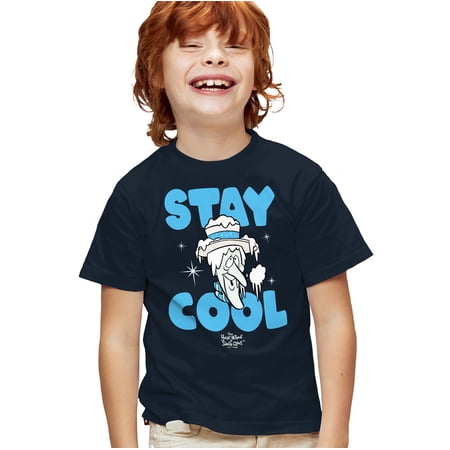 The Year Without Santa Claus Stay Cool Kids T Shirt for Youth Boys and Girls, Navy, X-Small